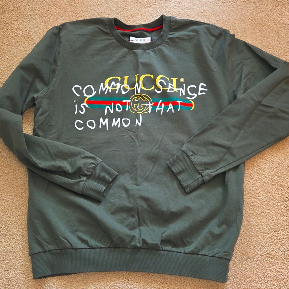Gucci x Coco Capitán "Common Sense is Not That Common" GREEN, long sleeved NWOT